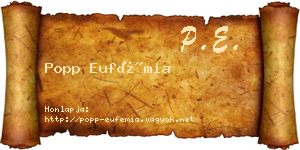 Popp Eufémia névjegykártya